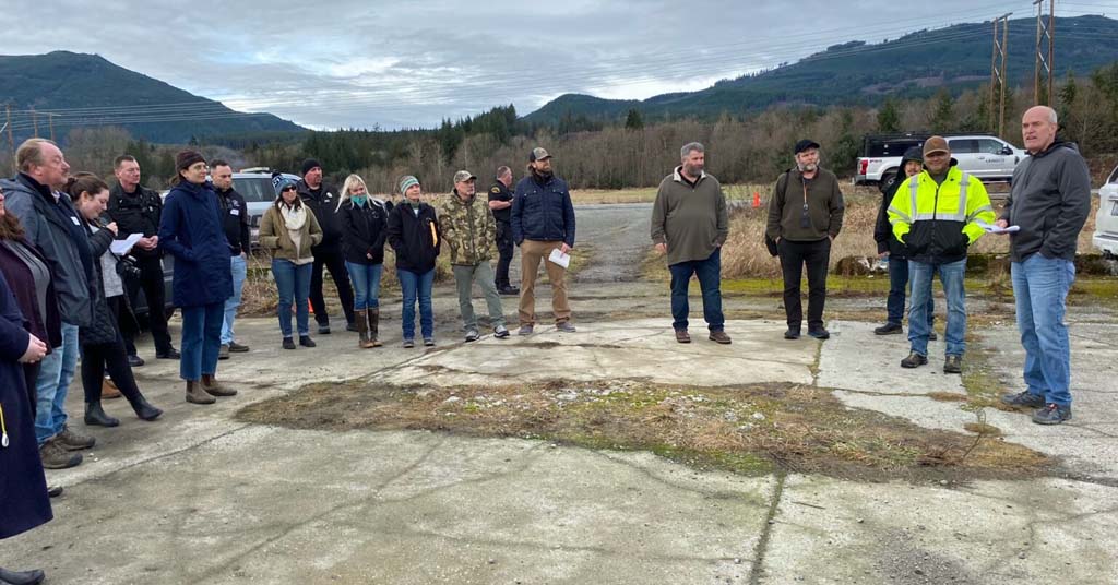 Washington Rep. Rick Larsen at wildlife overpass site