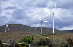 Wind turbines in eastern Washington.