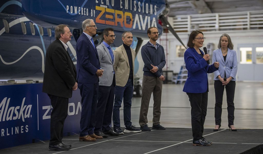 U.S. Rep. Suzan DelBene speaks at event for Alaska Airlines and ZeroAvia