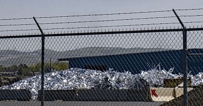Aluminum scrap at Hyrdo Extrusion facility in The Dalles, Oregon by Jurgen Hess