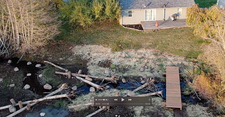 Baldwin Creek in Hood River County, Oregon, drone shot