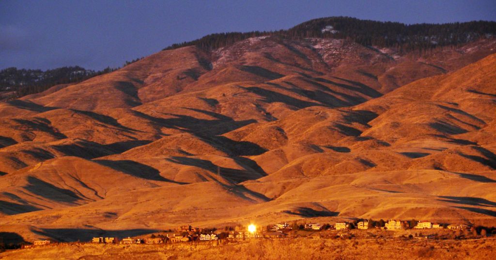 Boise foothills at sunset