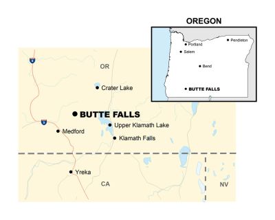 Butte Falls, Oregon location map