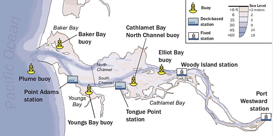Coastal Margin Observation and Prediction program observation network map.