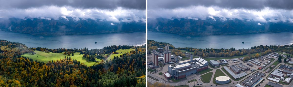 AI rendering of view from Cape Horn with and without development