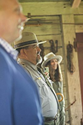 egional Director Frank Lands (left), NPS Director Charles F. "Chuck" Sams (center), and Park Ranger Sarah Weber (left
