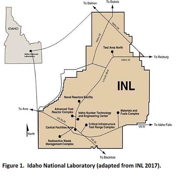 Map of Idaho National Laboratory