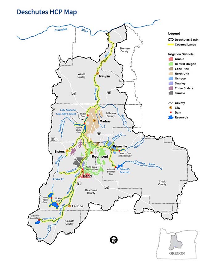 Deschutes Habitat Conservation Plan Map, central Oregon