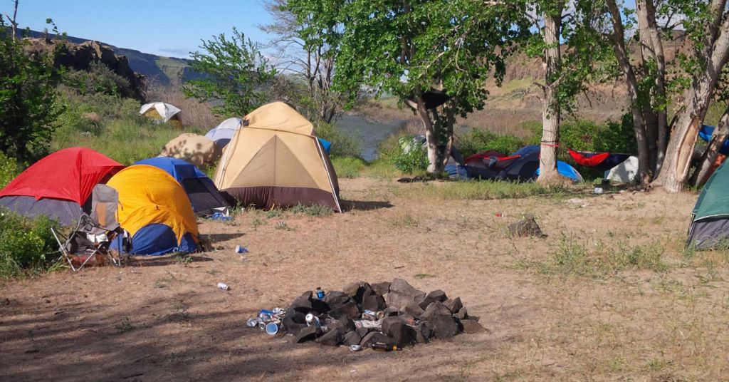 Overcrowded primitive campground near The Dalles