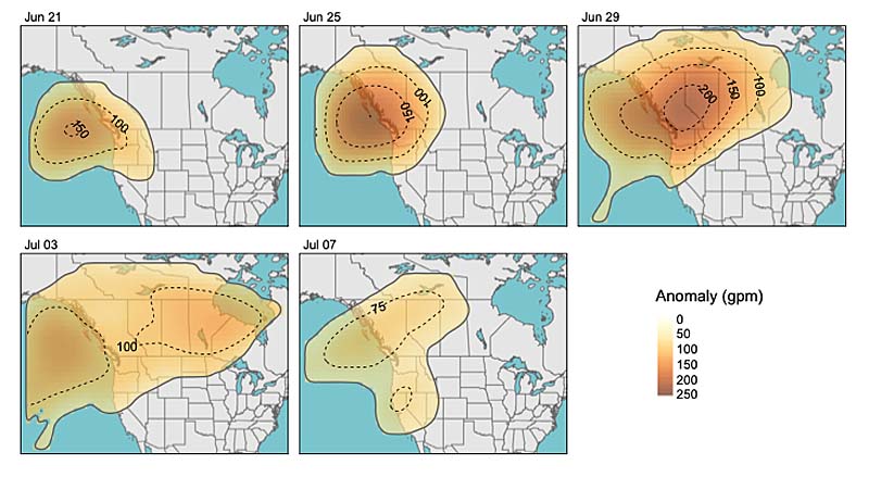 Evolution and strength of the 2021 PNW heat dome.