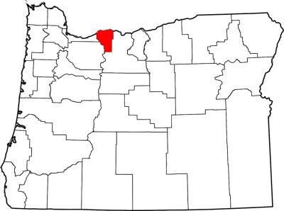 Map showing location of Hood River County, Oregon