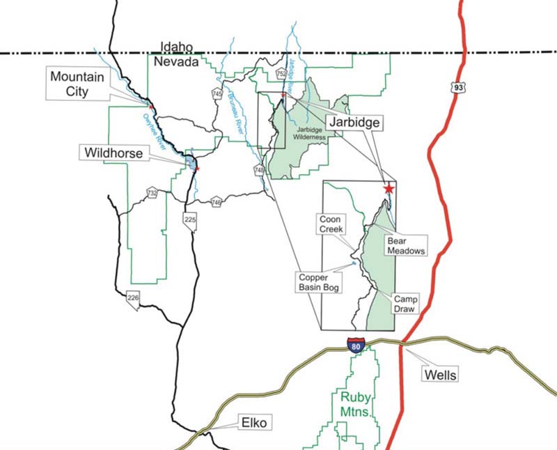Jarbidge Wilderness map
