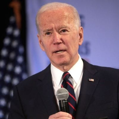 Former Vice President of the United States Joe Biden speaking with attendees at the 2020 Iowa State Education Association (ISEA) Legislative Conference at the Sheraton West Des Moines Hotel in West Des Moines, Iowa.