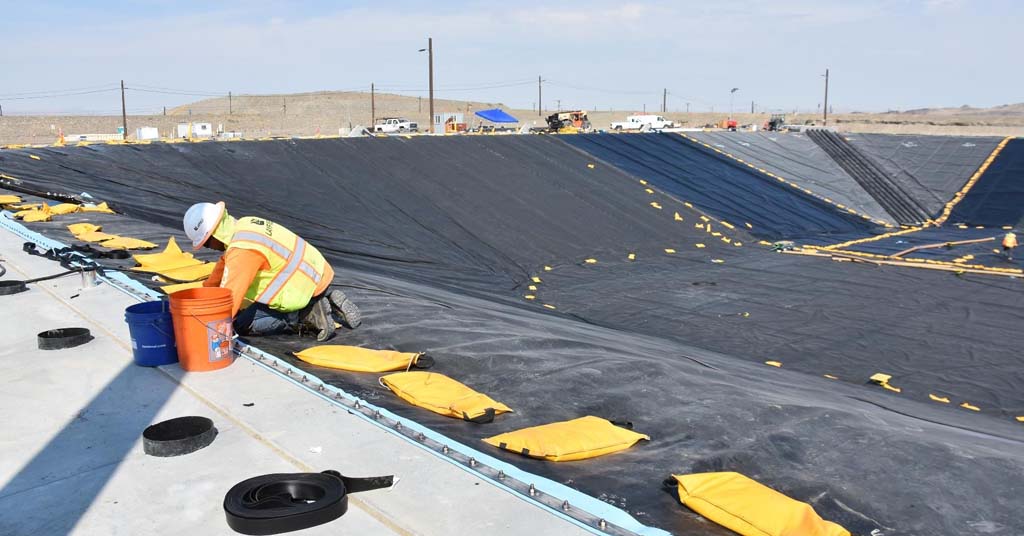 Crews complete construction of an interim surface barrier at U Tank Farm on the Hanford Site.