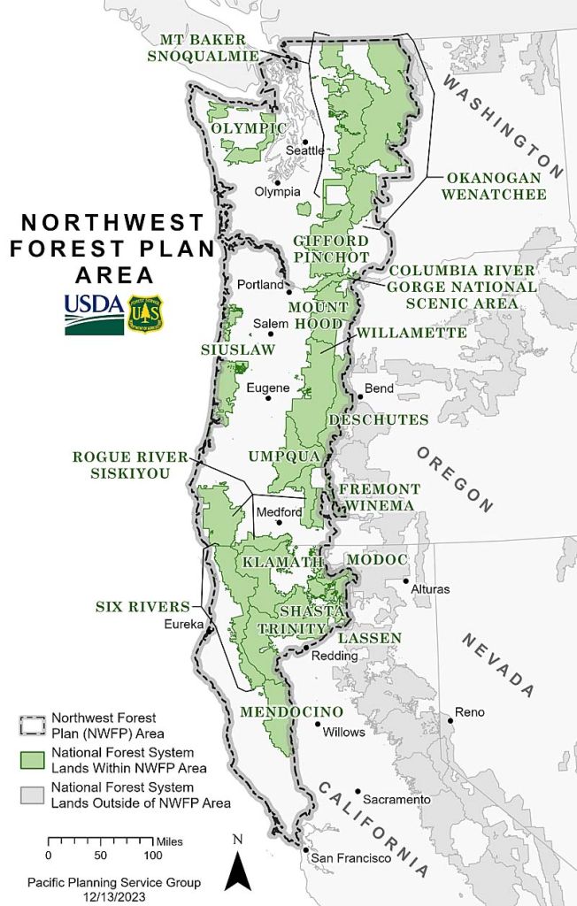 Northwest Forest Plan map