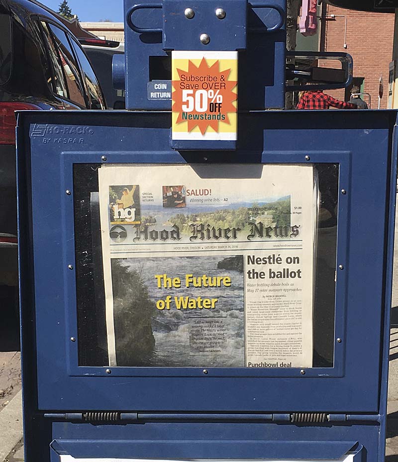 Hood River News newspaper kiosk