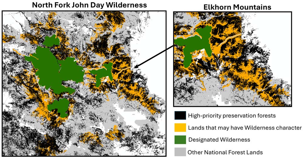 North Fork John Day Wilderness map