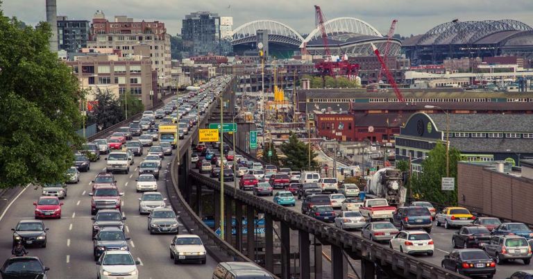 Seattle I-5 looking south