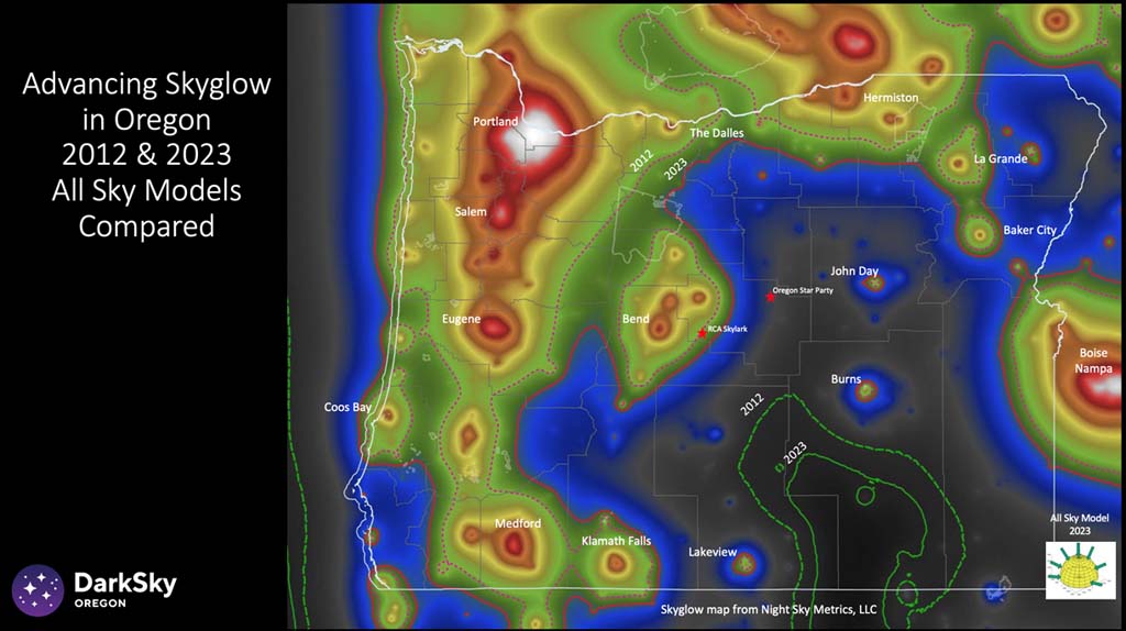 Oregon sky glow graphic