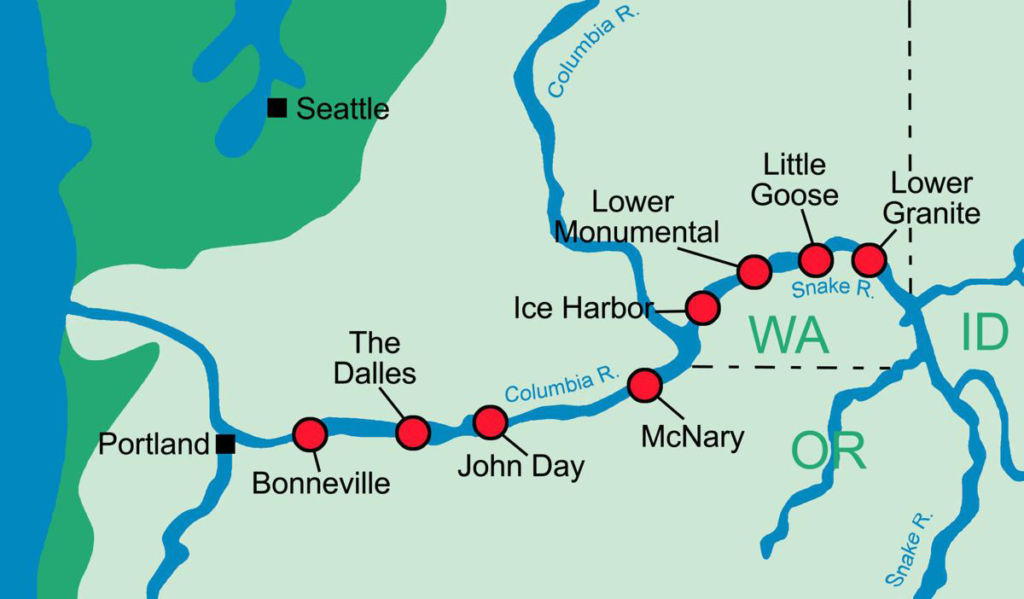 Washington Dams Map