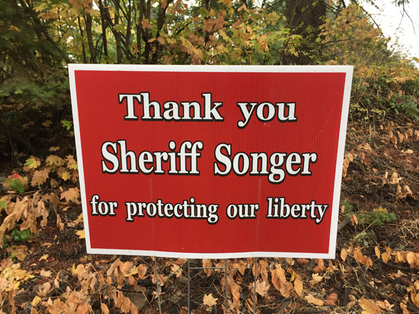 Signage in Klickitat County, Washington, September 2020