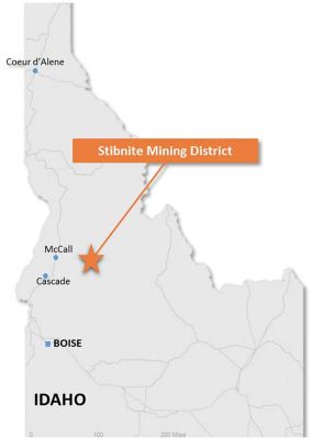 Stibnite Mining District map