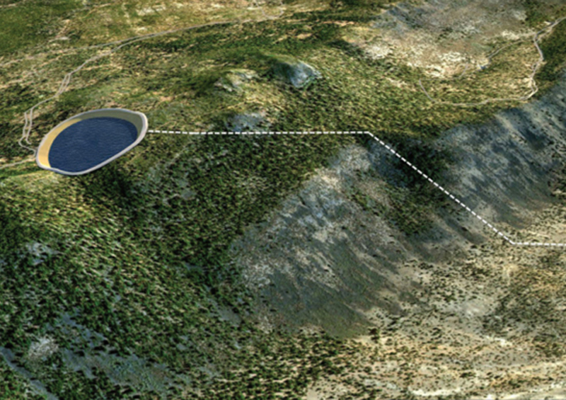 Small version of proposed Swan Lake pumped hydro project at Swan Lake near Klamath Falls by Copenhagen Infrastructure Partners