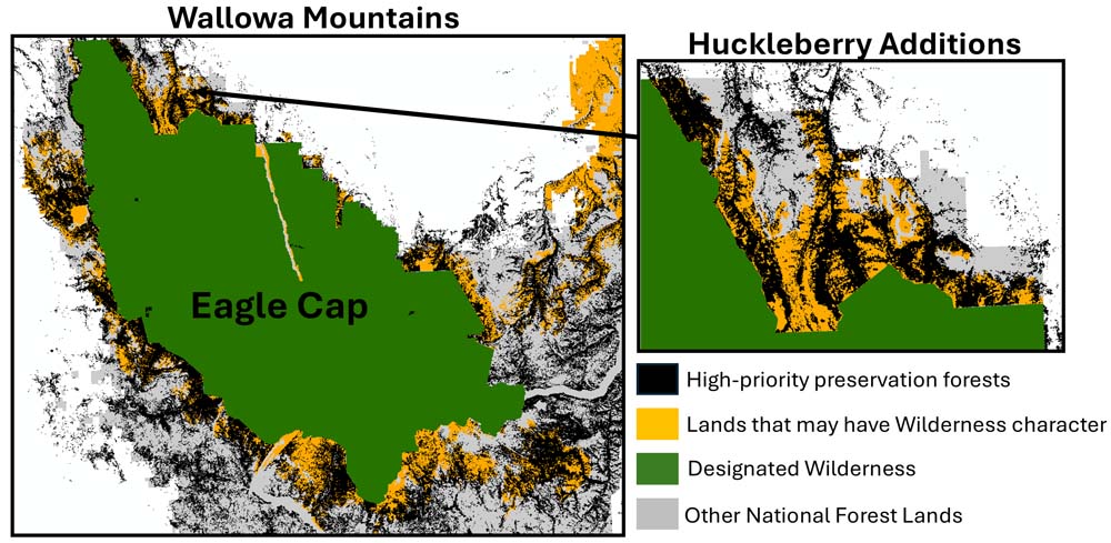 Wallowa Mountains lands map