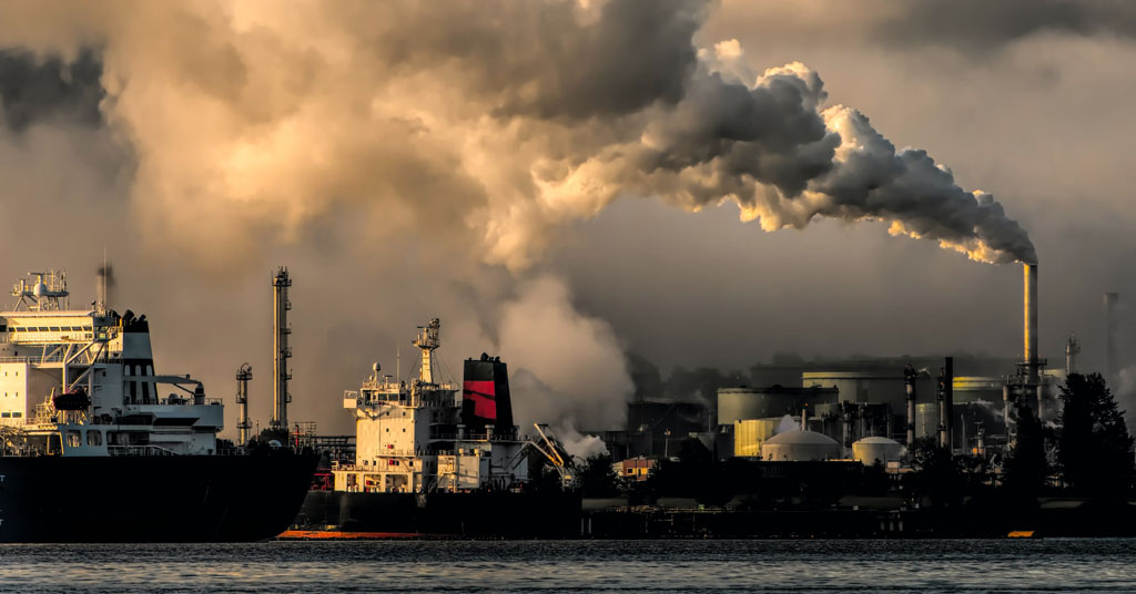 Carbon emissions at an unnamed port.