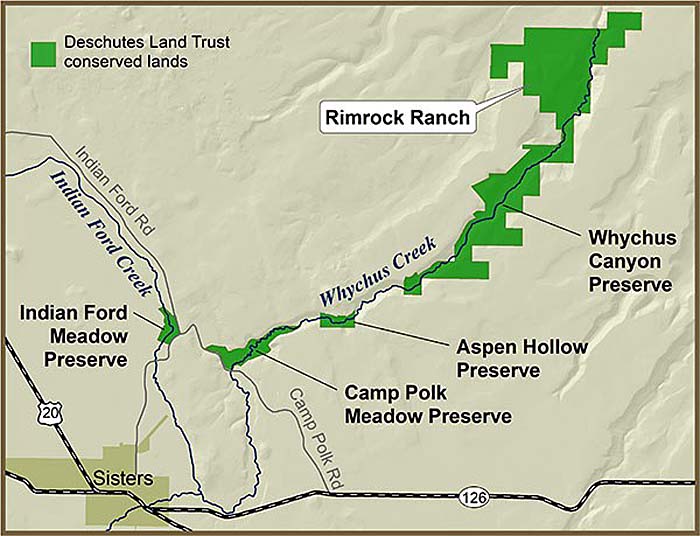 Whychus Creek at Rimrock Ranch map