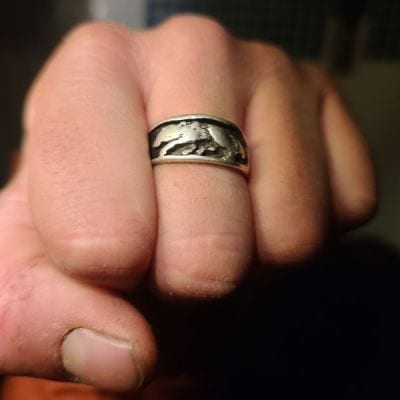 Range Rider Daniel Curry's wolf ring