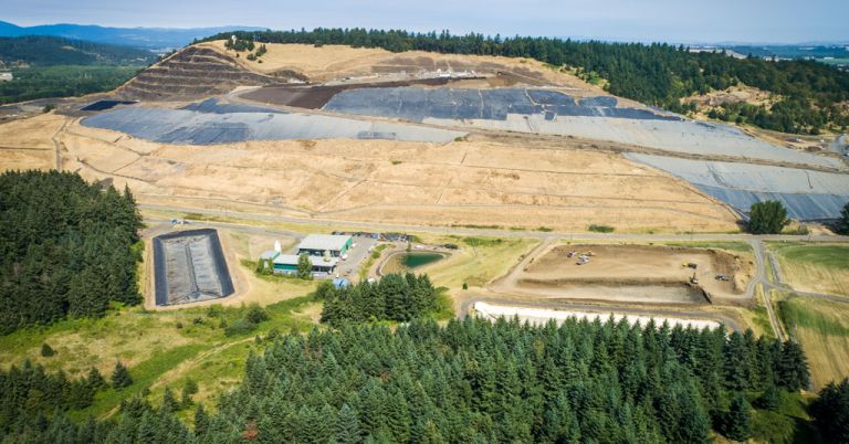 Coffin Butte Landfill seen from the air