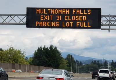 Multnomah Falls signage I-84