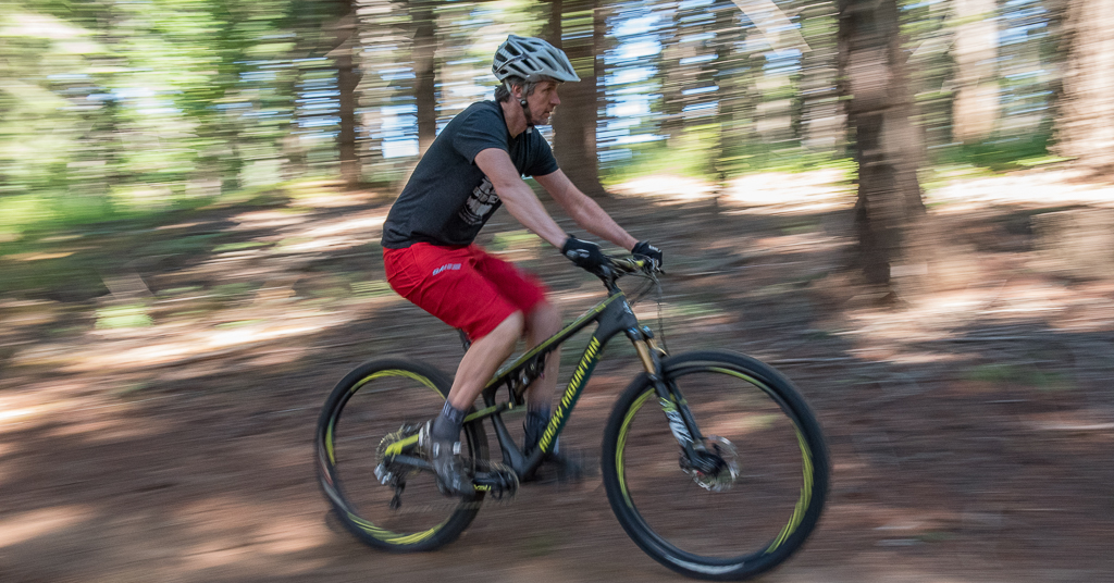 Mountain biker Hood River tree farm