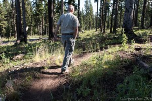 Jim Thornton along on of the singletrack trails in the 44 Trails system